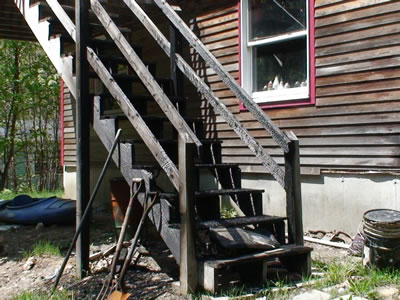 Burnt steps in Lake Arrowhead