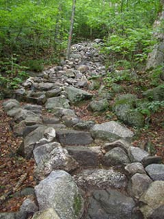 Stone trail steps