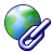 globe with chain links icon