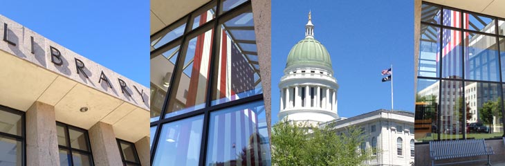 Garrison Flag with reflection to Capitol
