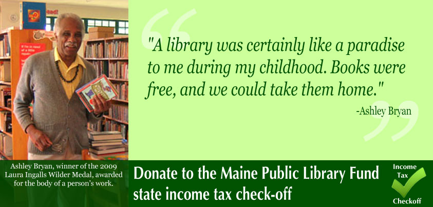 Ashley Bryan Endorses Maine Public Library Fund Income Tax Check-off