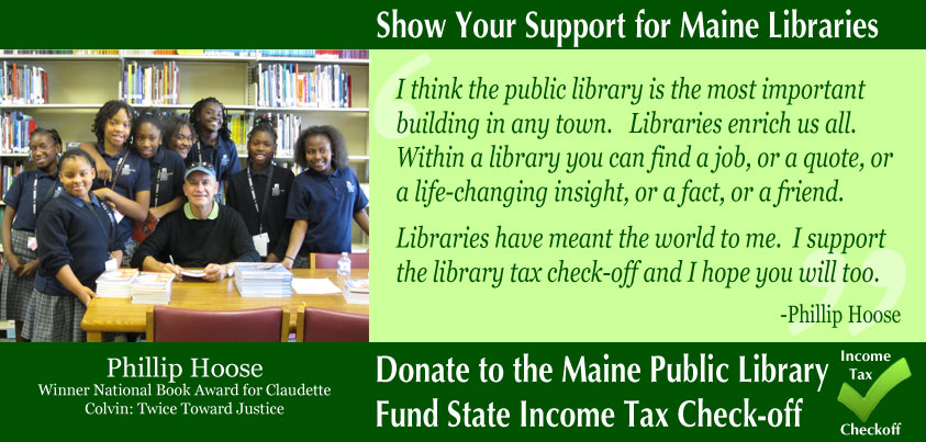 Phillip Hoose Endorses Maine Public Library Fund Income Tax Check-off