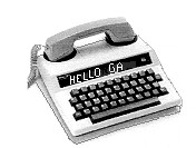 A TTY with "Hello" on the screen