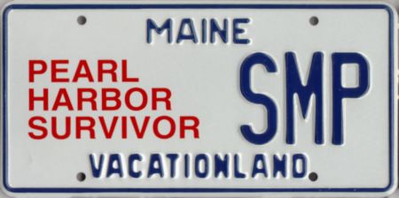 Image of the Pearl Harbor Survivor plate