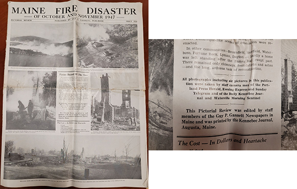Cover of Kennebec Journal Special Newpaper on 1947 fires