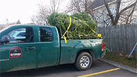 Maine Forest Service Forest Ranger pick up truck filled with wreath tips