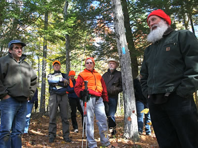 Tom Wessels interprets the forested landscape, Readfield.  Photo credit:  Jym St. Pierre