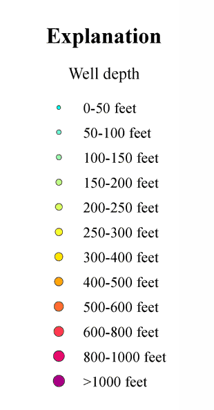 bedrock well depths categories in feet