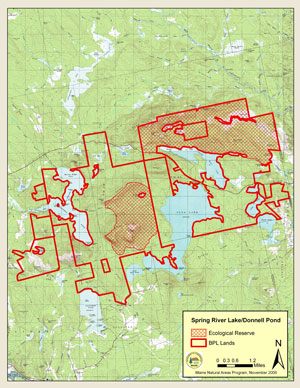 Map showing location of Tunk Lake Ecoreserve