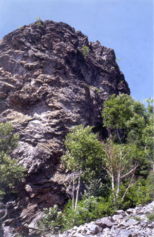 photograph of an acidic cliff gorge