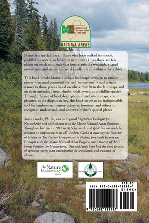 Photo showing the back cover of the book Natural Landscapes of Maine