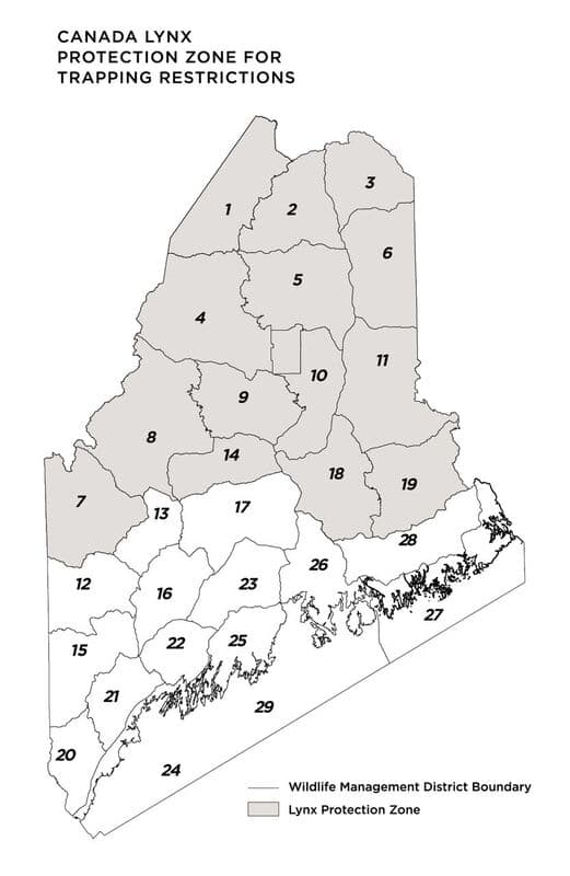 Canada Lynx Protection Zone Map