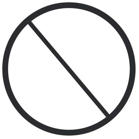 circle with diagonal line