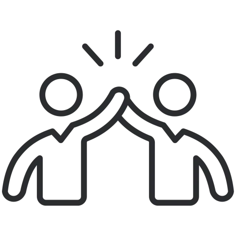 two figures giving each other a high five