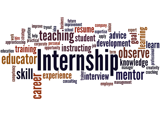 Internship word cloud