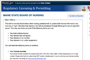 Renew your license page