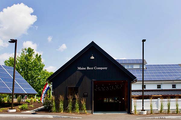 Maine Beer Company with solar panels