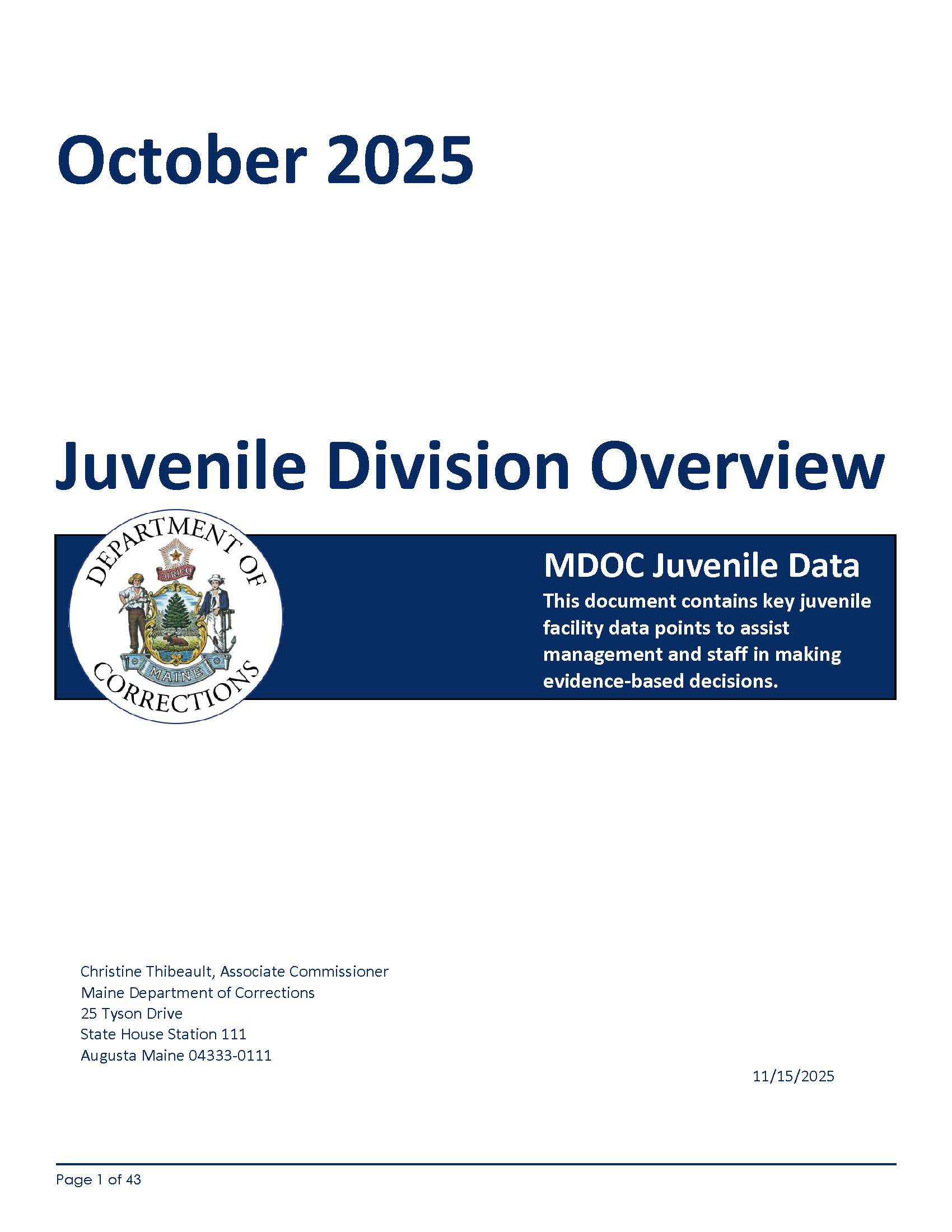 Juvenile Division Overview Cover