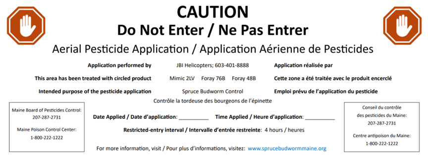 warning sign for Aerial Pesticide Application