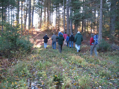 Field trip participants tour the Lawrence Family Tree Farm, Albion.  Photo credit:  Amanda Mahaffey 