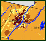 Population Growth Projections map of Kennebec County