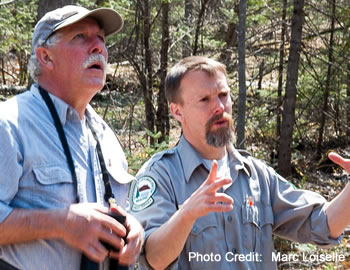 MFS District Forester providing information to a landowner.