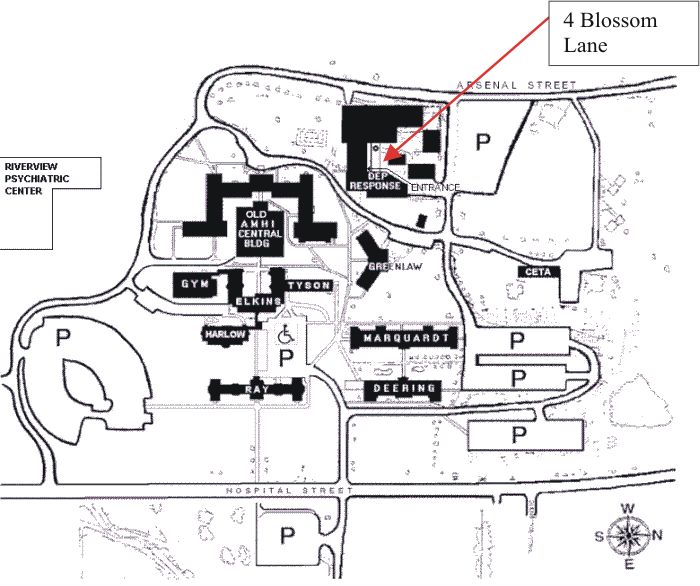 location map for DEP response building