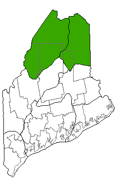 Map showing distribution of Circumneutral Riverside Seep in Maine