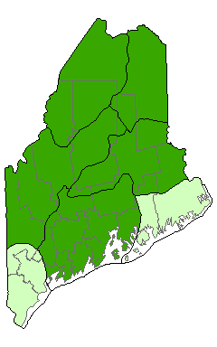 Map showing distribution of Circumneutral Fen communities in Maine