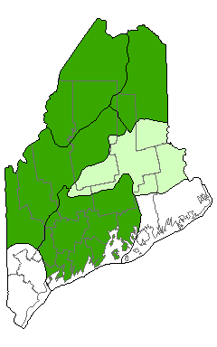 Map showing distribution of Circumneutral Pond in Maine
