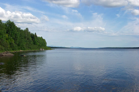 Photo: View of distant mountains of Baxter State Park from Chamberlain Lake