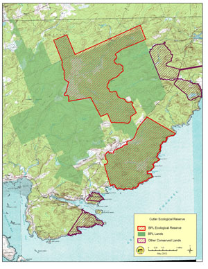 Map showing location of Cutler Preserve