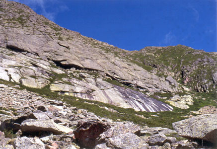 photograph of an alipine cliff