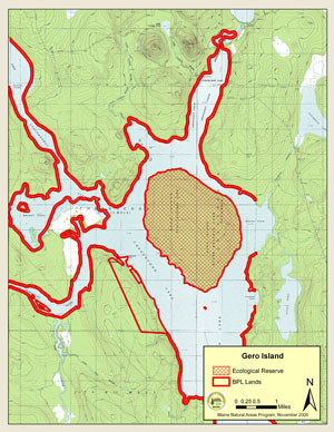 Map showing location of Gero Island Ecoreserve