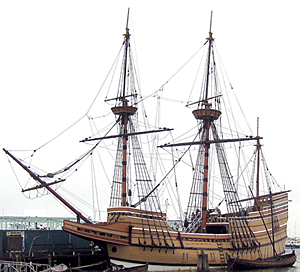 The Mayflower II at the dock