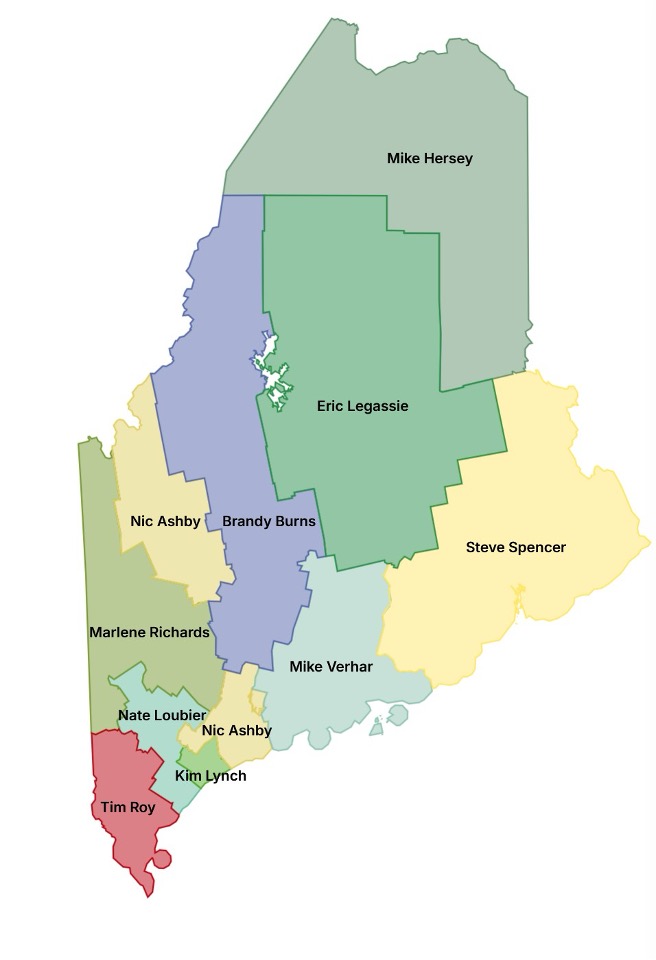 liquor inspectors shown in map data using the same data from the table above
