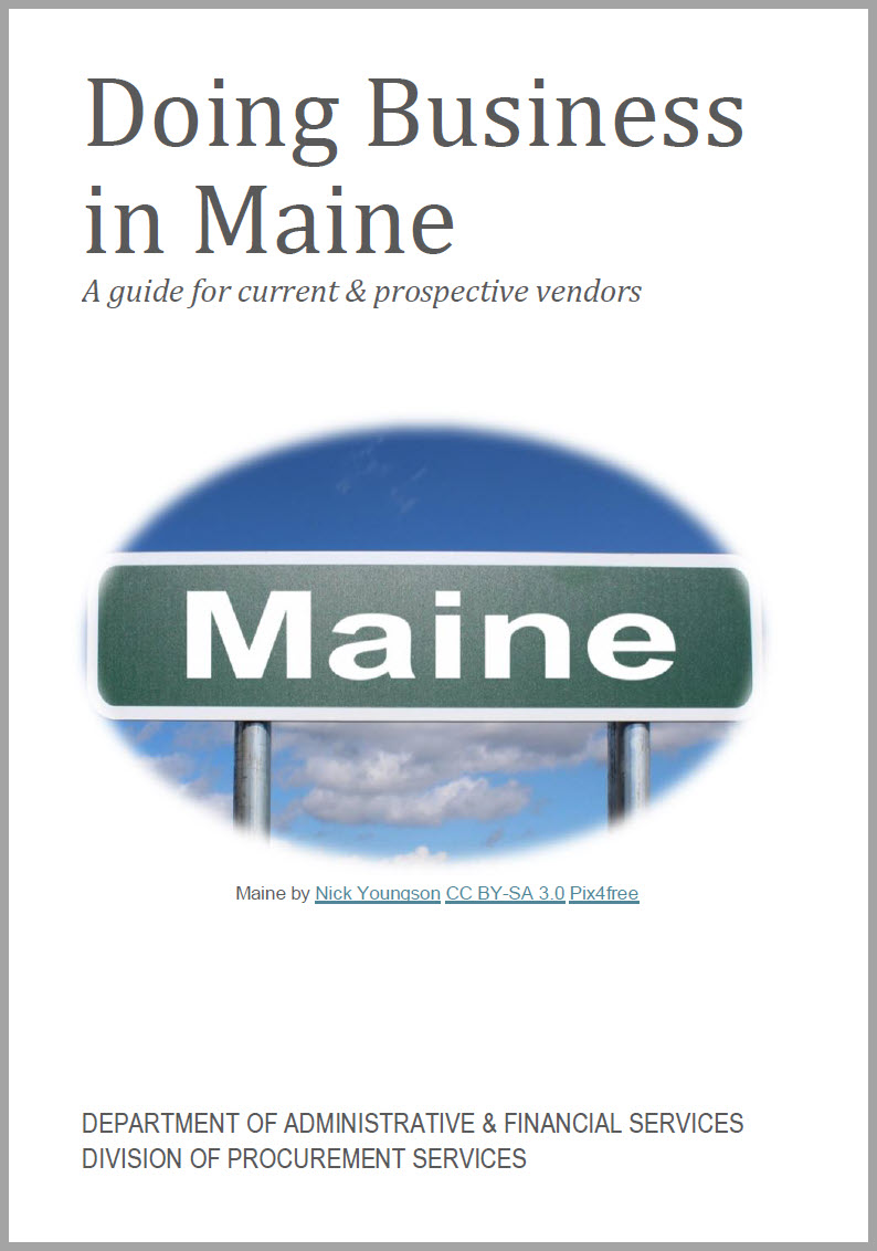 PDF vendor guide for Doing Business in Maine