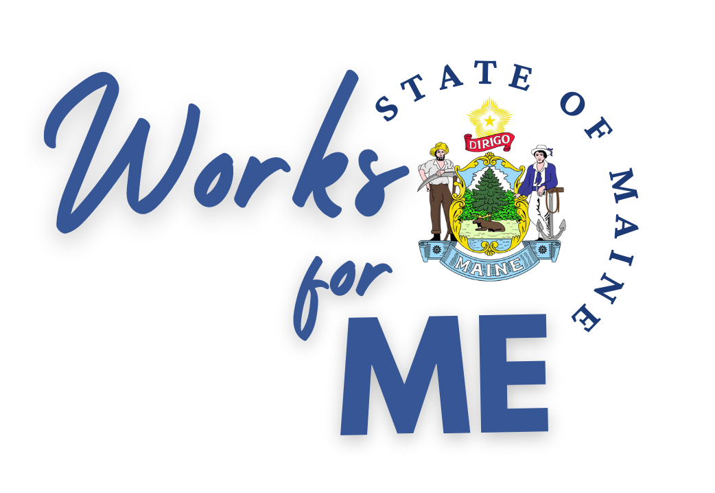 Works for me logo with State Seal.