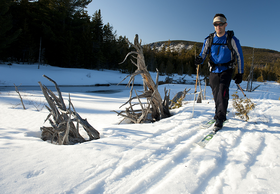 Backcountry skiing in Baxter State Park in Maine