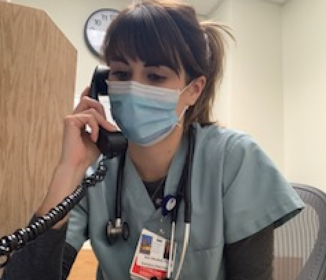 Nurse making call