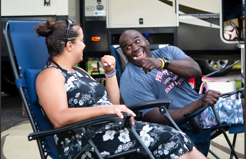 people sitting laughing