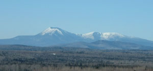 A clear view of Mt. Katahdin from Scenic Overlook of I-95