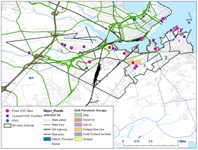 Licensed VOC sources, grab sampling and 24-hour sampling site locations click to view larger