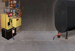 Surface view of a properly protected (sleeved) buried copper fuel line