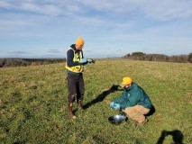 DEP Staff sampling soils for PFAS as part of the Fairfield Area PFAS investigation