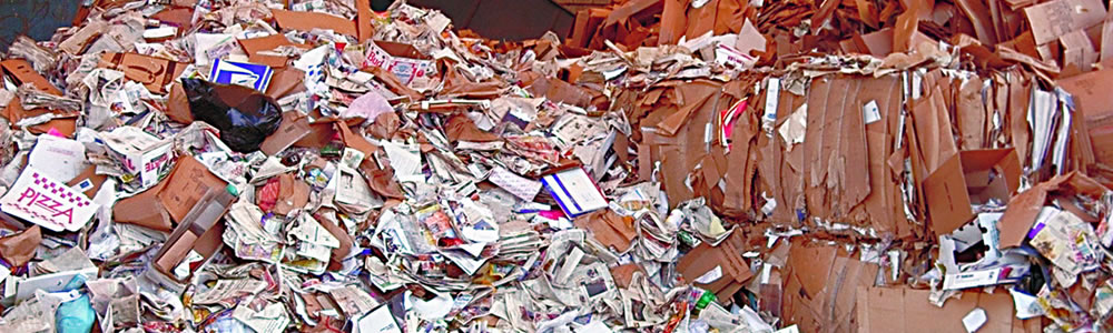 Pile of trash and paper products