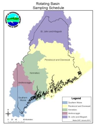 map of rotating basin sampling schedule