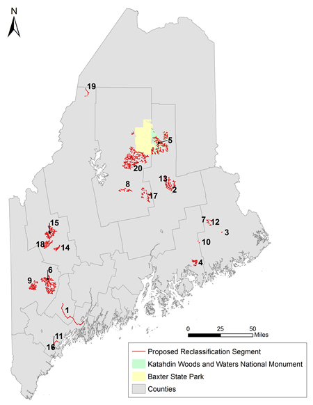 Figure 1. Overview Map Showing Locations of Proposals for Classification Upgrades