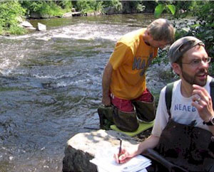 Water quality monitoring on the Royal River (2005).