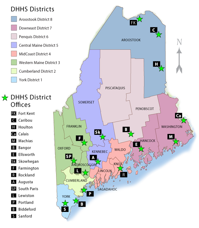 map of augusta maine Dhhs Districts Map Cbhs Ocfs Maine Dhhs map of augusta maine